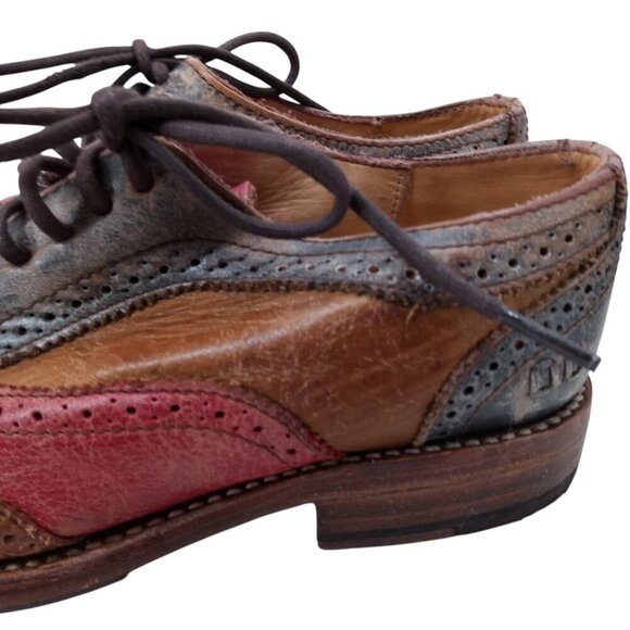 Bed Stu Lita Cobbler Wingtip Brogues Oxford Loafers Size 8.5 Leather Distressed - Picture 5 of 15